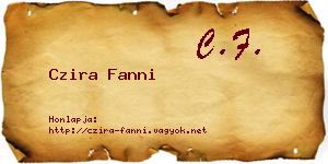 Czira Fanni névjegykártya